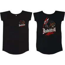 Damen T-Shirt Kleid - Deutschtreu, Wachsam Vorder- und Rückseite