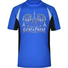 Herren Sportshirt - Geri & Freki, Schild Vorderseite