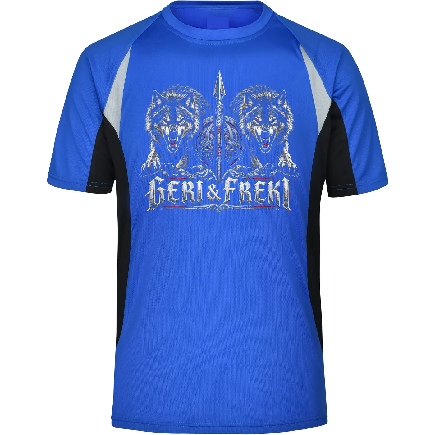 Herren Sportshirt - Geri & Freki, Schild