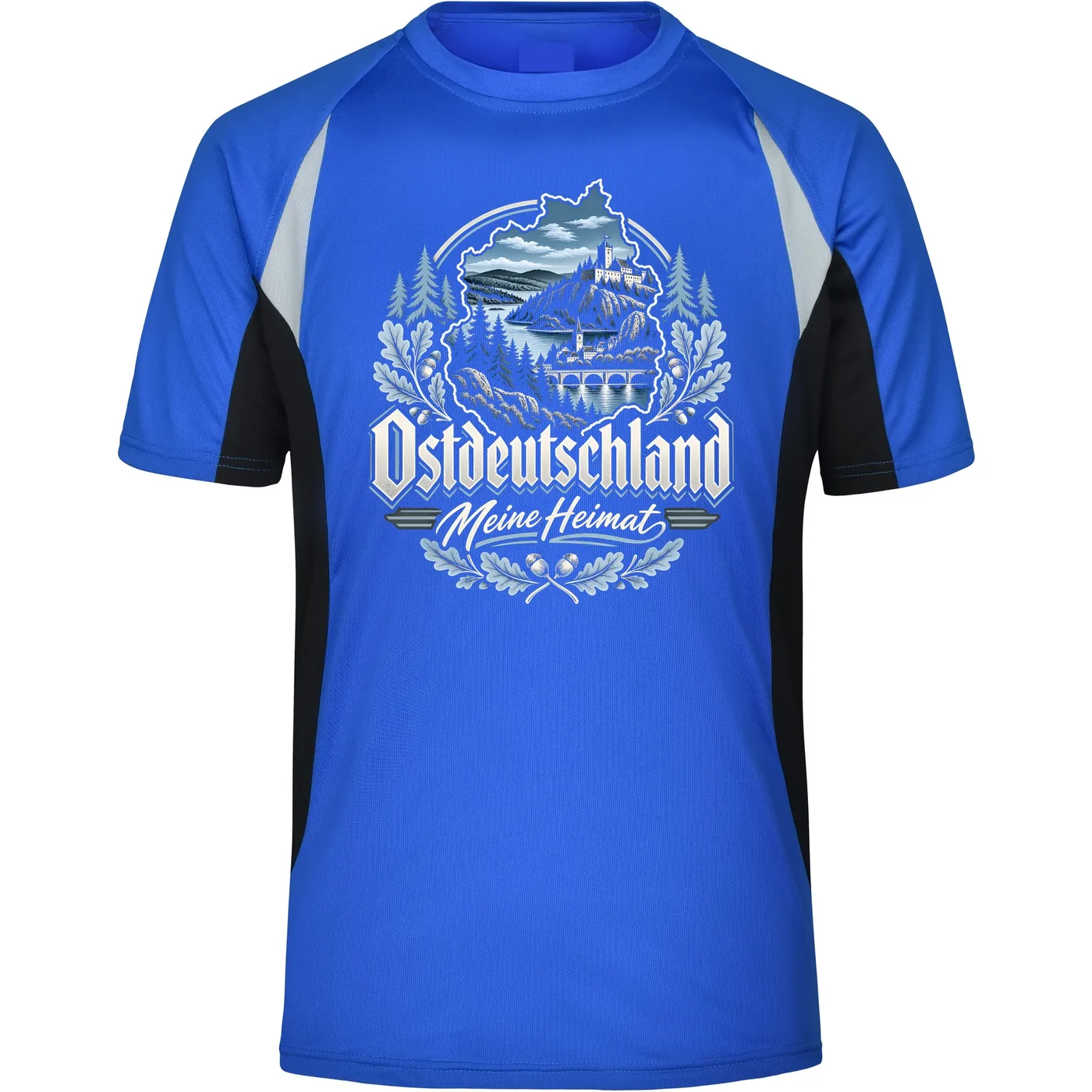 Herren Sportshirt - Ostdeutschland, Meine Heimat Blau