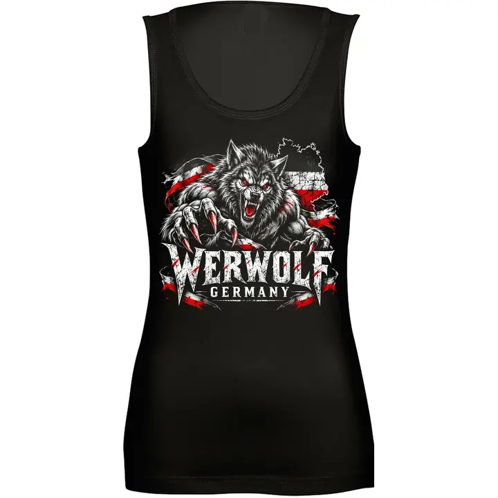 Damen Standard Top - Werwolf Germany, Schwarz Weiß Rot