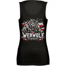 Damen Standard Top - Werwolf Germany, Schwarz Weiß Rot Vorderseite
