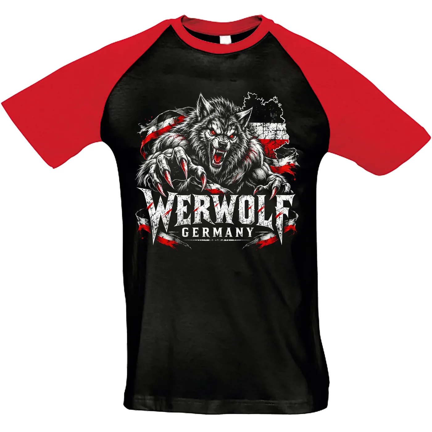 Herren T-Shirt "Bragi" - Werwolf Germany, Schwarz Weiß Rot