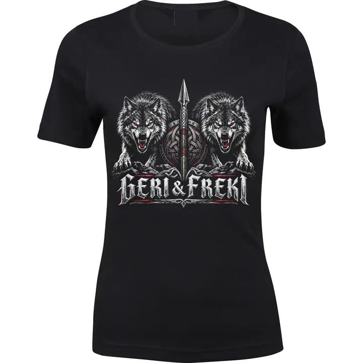 Damen Premium T-Shirt - Geri & Freki, Schild