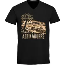 Herren V-Ausschnitt T-Shirt - Afrikakorps, Wüste Vorderseite