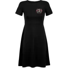 Damen kurzarm Kleid - Für Familie Volk und Vaterland, Fahne Vorderseite