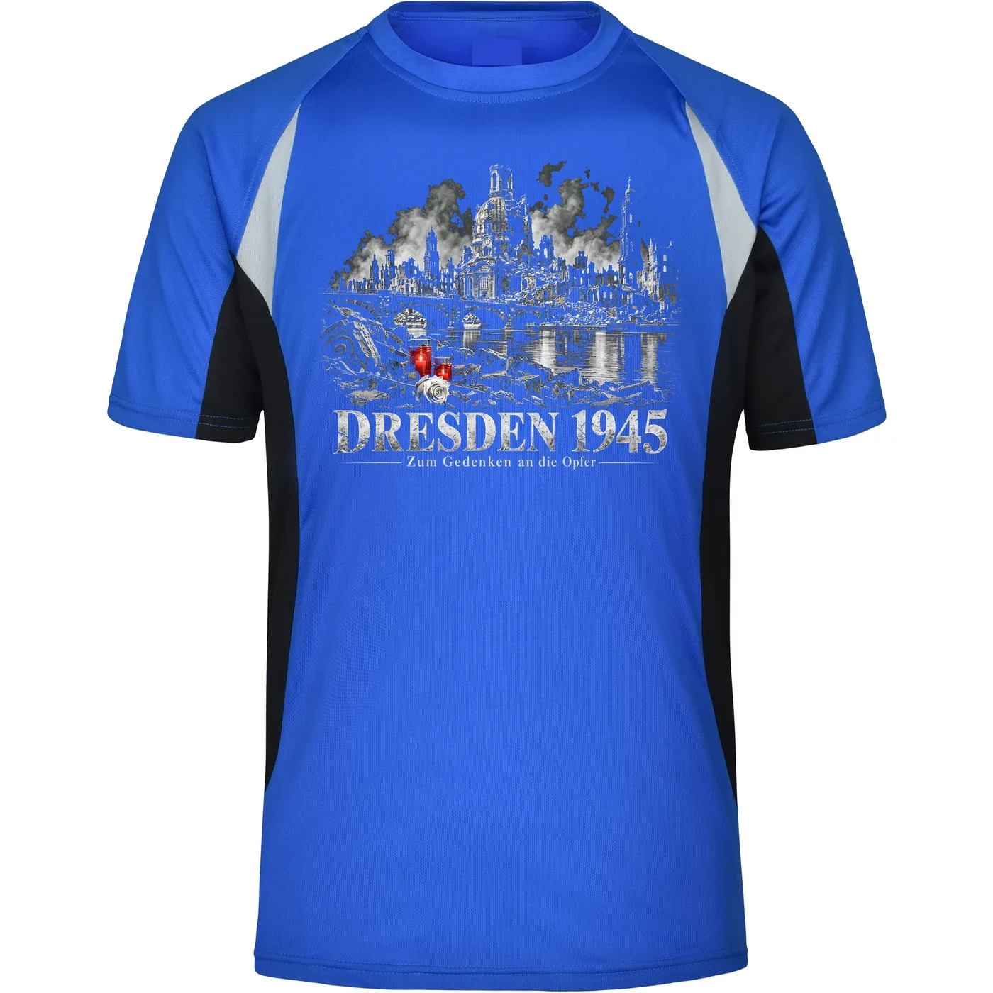 Herren Sportshirt - Dresden 1945, Zum Gedenken an die Opfer