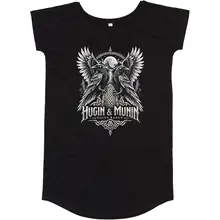 Damen T-Shirt Kleid - Odins Raben, Hugin & Munin Vorderseite