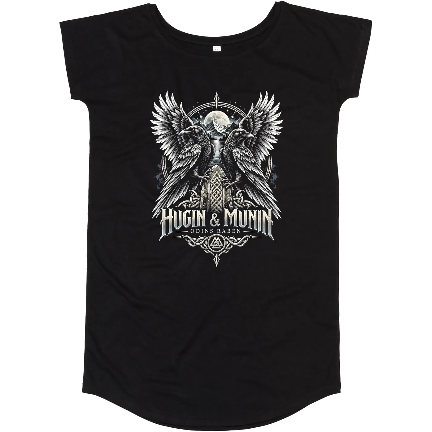 Damen T-Shirt Kleid - Odins Raben, Hugin & Munin
