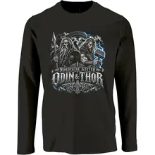 Herren Langarm Shirt - Nordische Götter, Odin & Thor Vorderseite