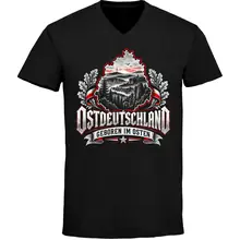 Herren V-Ausschnitt T-Shirt - Ostdeutschland, Geboren im Osten Vorderseite