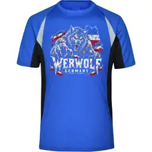 Herren Sportshirt - Werwolf Germany, Schwarz Weiß Rot - gewählte Variante