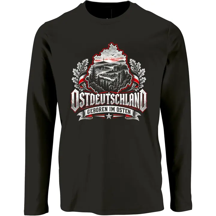 Herren Langarm Shirt - Ostdeutschland, Geboren im Osten