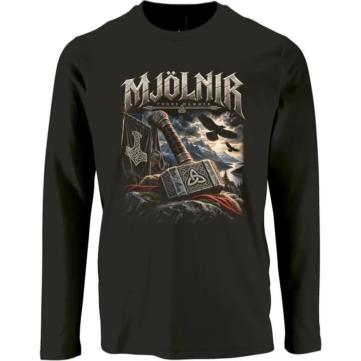 Herren Langarm Shirt - Mjölnir, Thors Hammer