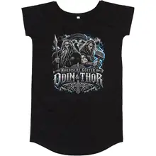 Damen T-Shirt Kleid - Nordische Götter, Odin & Thor Vorderseite
