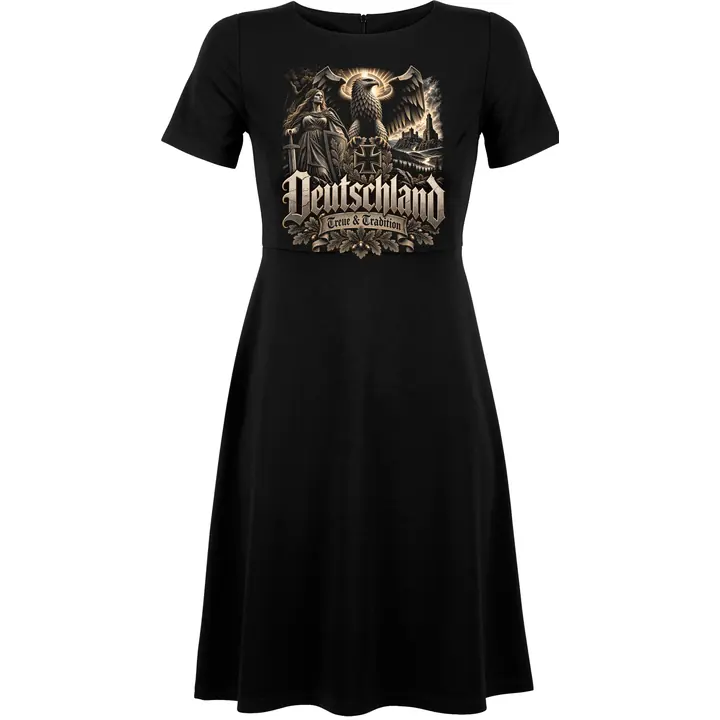 Damen kurzarm Kleid - Deutschland Adler, Treue & Tradition