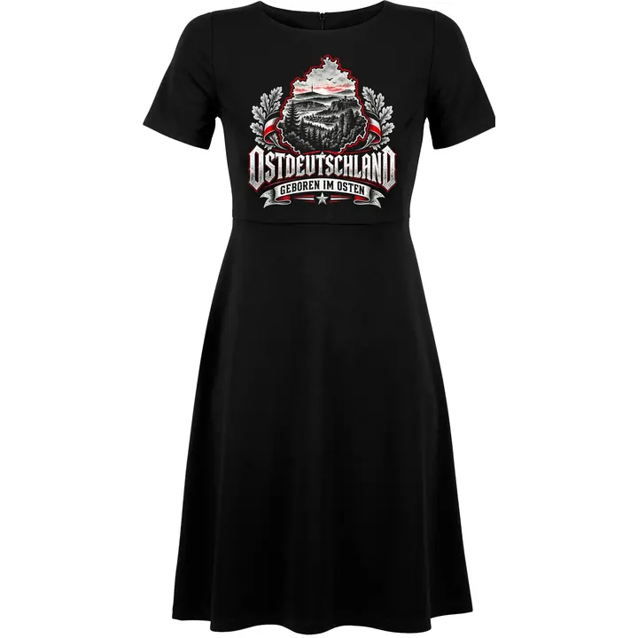 Damen kurzarm Kleid - Ostdeutschland, Geboren im Osten