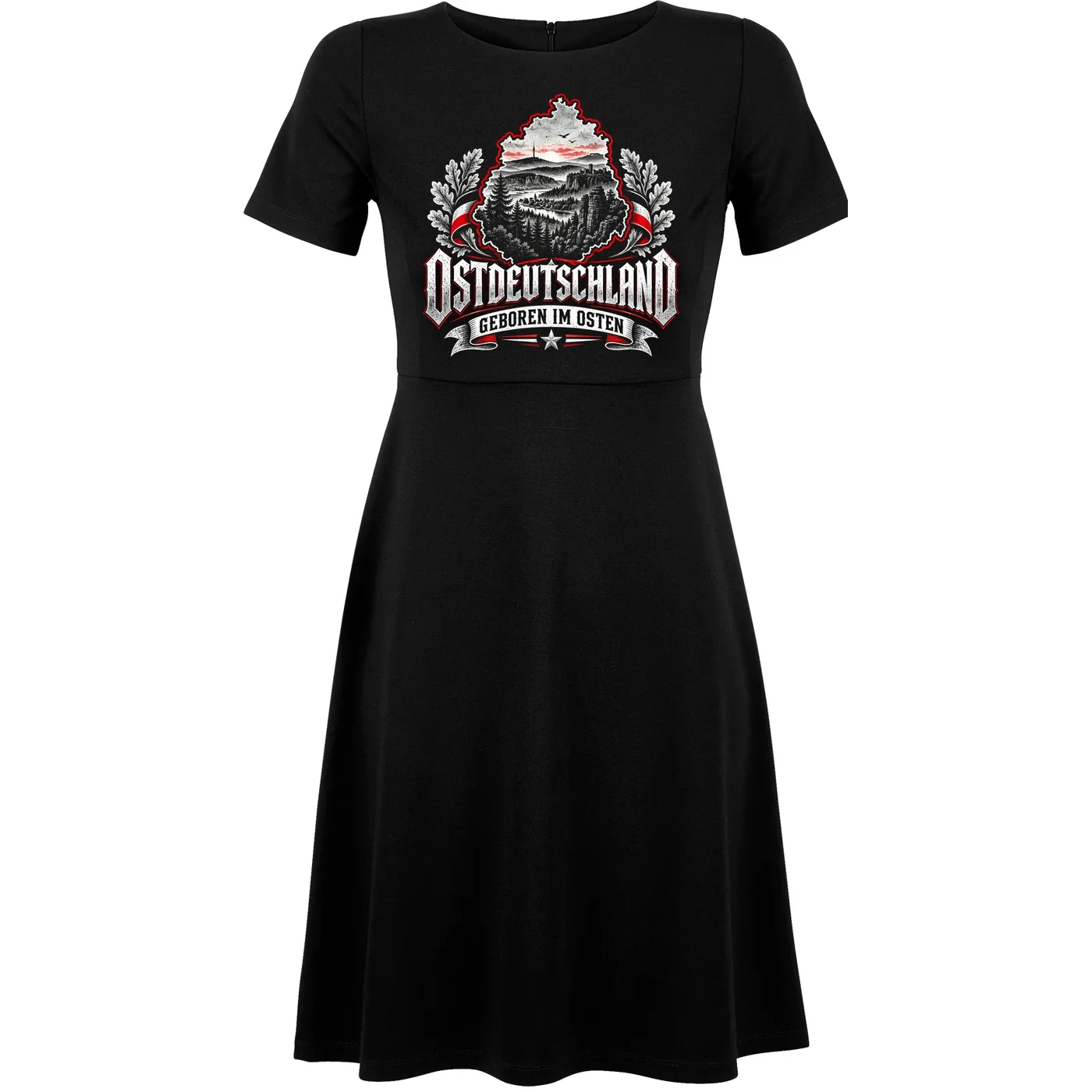 Damen kurzarm Kleid - Ostdeutschland, Geboren im Osten