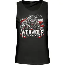 Herren Standard Tanktop - Werwolf Germany, Schwarz Weiß Rot Vorderseite