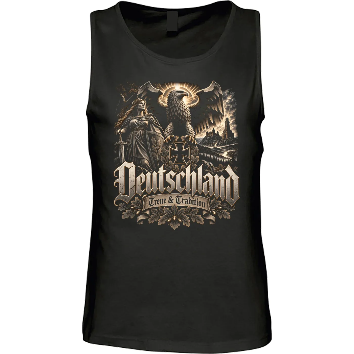 Herren Standard Tanktop - Deutschland Adler, Treue & Tradition