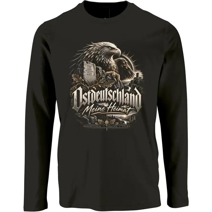 Herren Langarm Shirt - Ostdeutschland Adler, Meine Heimat