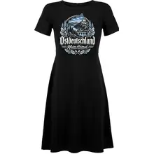 Damen kurzarm Kleid - Ostdeutschland, Meine Heimat Blau - gewählte Variante