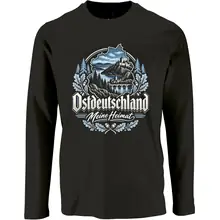 Herren Langarm Shirt - Ostdeutschland, Meine Heimat Blau Vorderseite