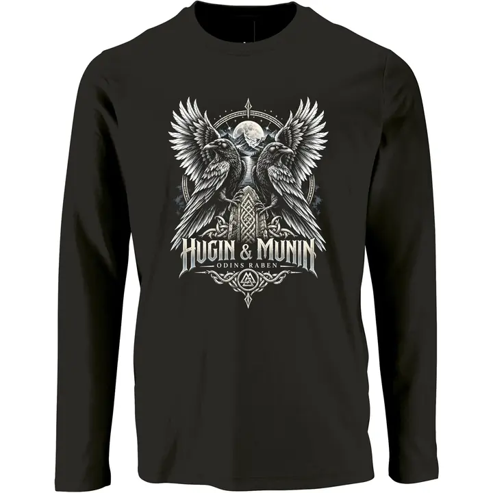 Herren Langarm Shirt - Odins Raben, Hugin & Munin