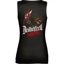 Damen Standard Top - Deutschtreu, Wachsam Rückseite