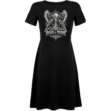 Damen kurzarm Kleid - Odins Raben, Hugin & Munin - gewählte Variante