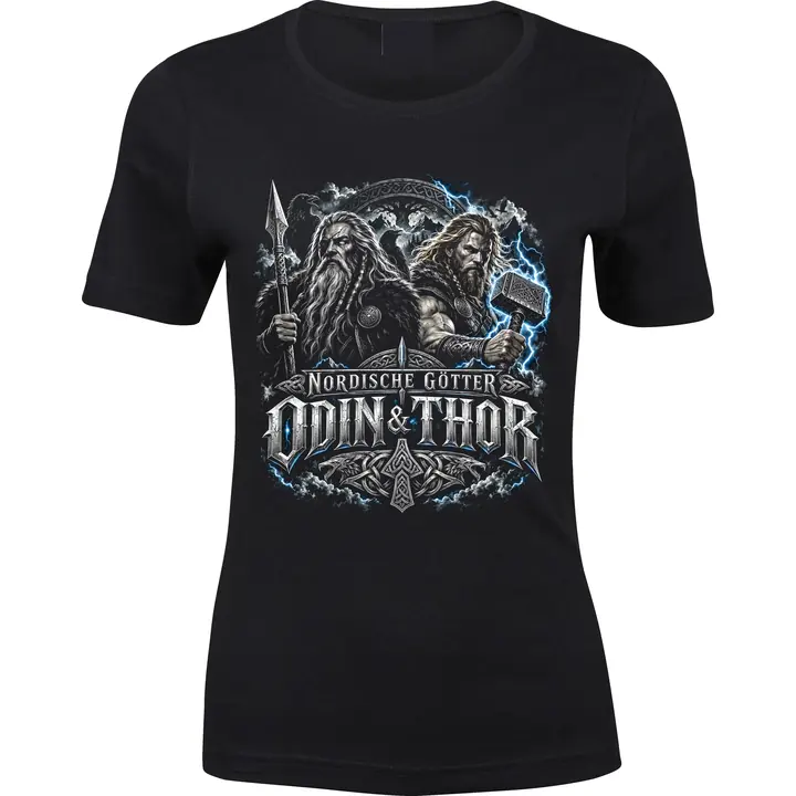 Damen Premium T-Shirt - Nordische Götter, Odin & Thor