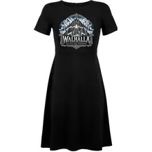 Damen kurzarm Kleid - Walhalla, Götter des Nordens - gewählte Variante