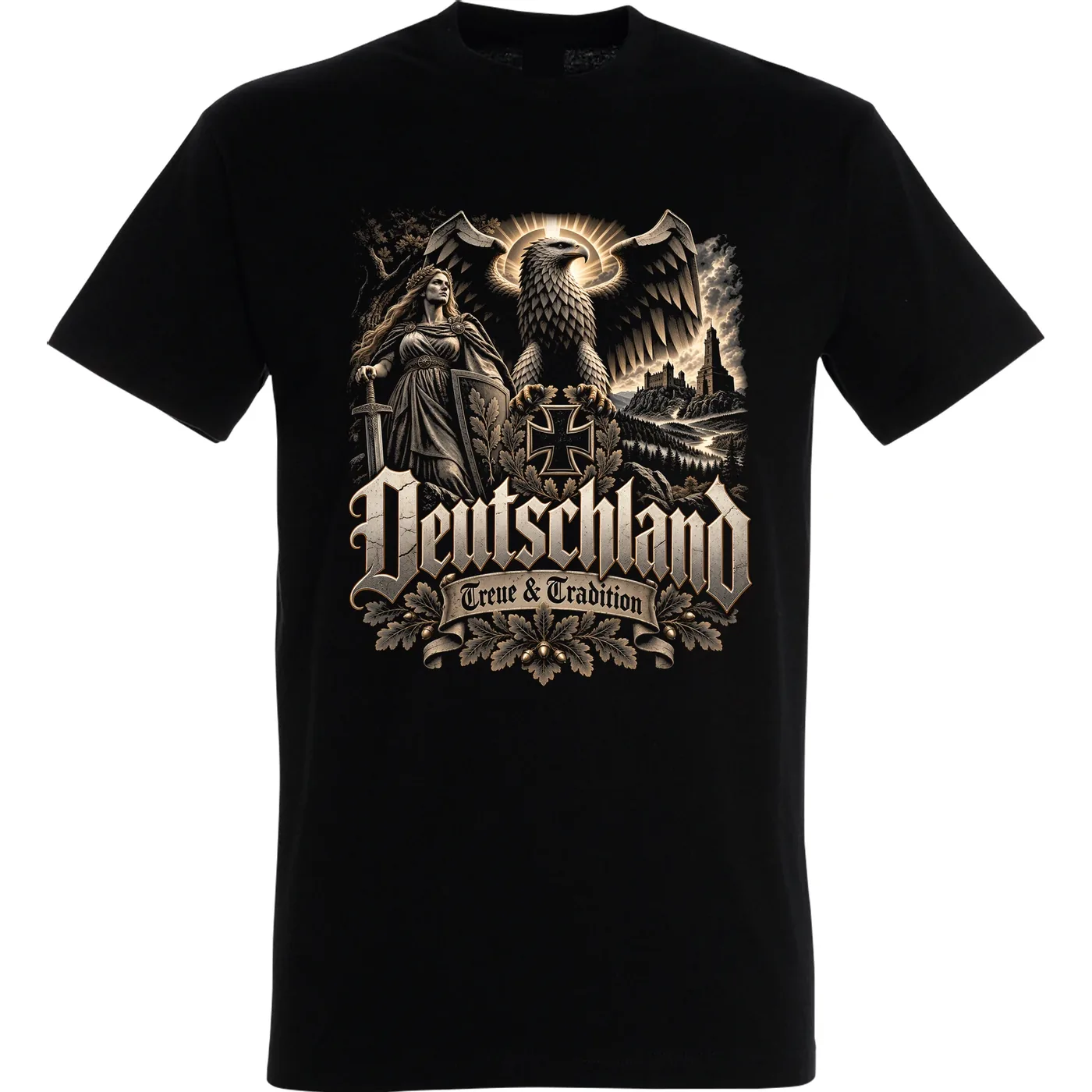 Herren T-Shirt - Deutschland Adler, Treue & Tradition