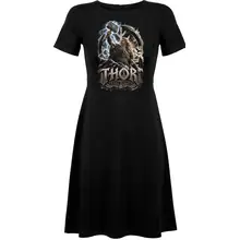 Damen kurzarm Kleid - Thor, Thors Hammer - gewählte Variante
