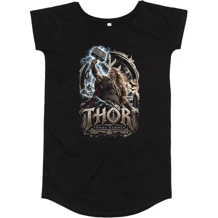 Damen T-Shirt Kleid - Thor, Thors Hammer