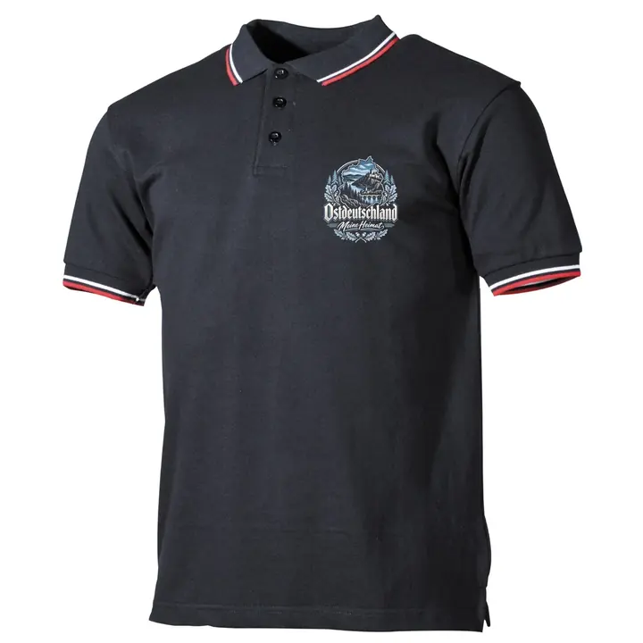 Herren Poloshirt "Schwarz Weiß Rot" - Ostdeutschland, Meine Heimat Blau