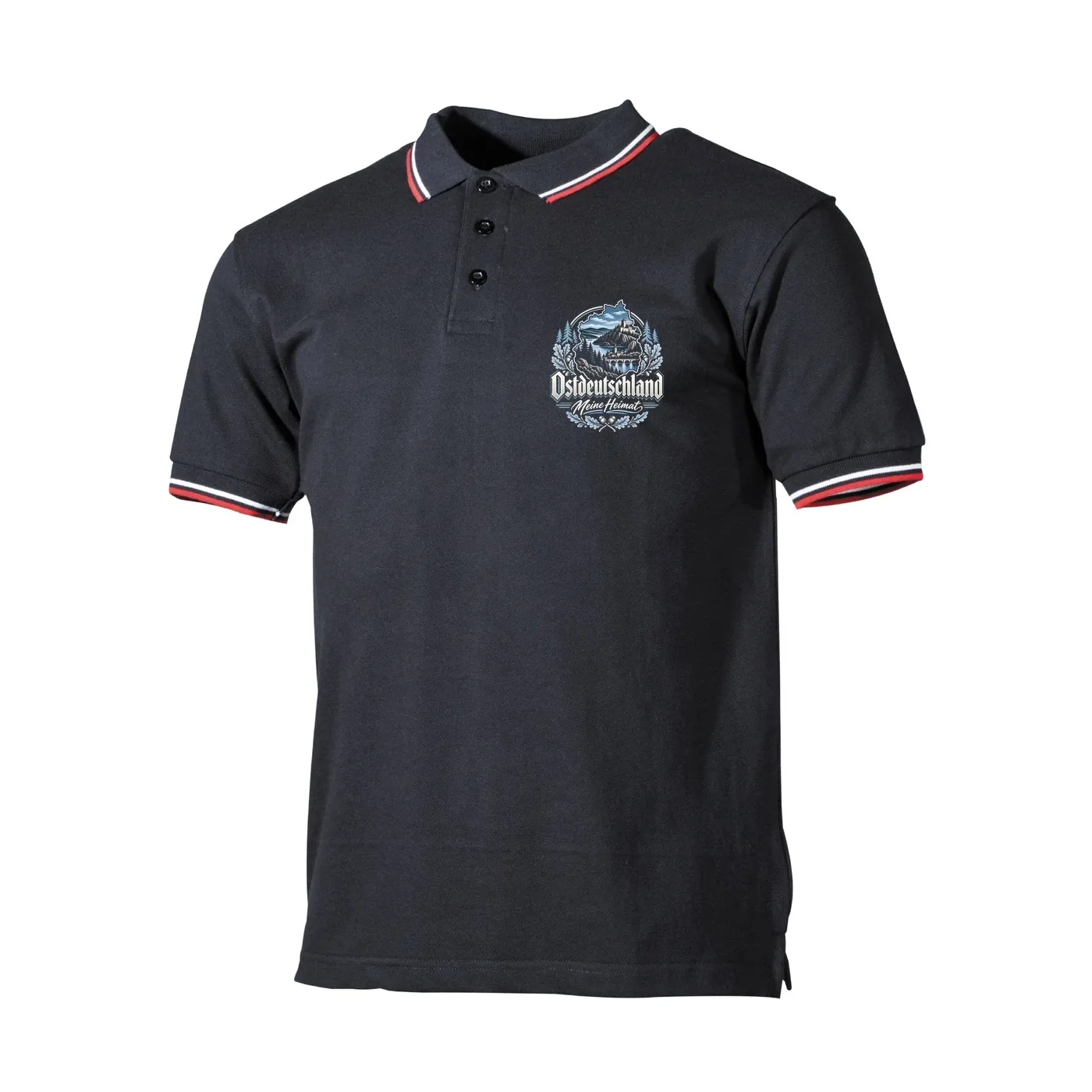 Herren Poloshirt "Schwarz Weiß Rot" - Ostdeutschland, Meine Heimat Blau