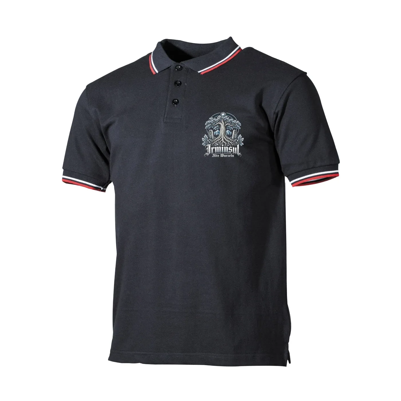 Herren Poloshirt "Schwarz Weiß Rot" - Irminsul, Alte Wurzeln