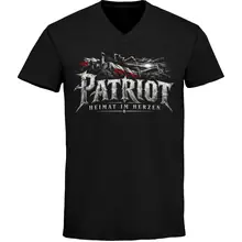 Herren V-Ausschnitt T-Shirt - Patriot, Heimat im Herzen Vorderseite