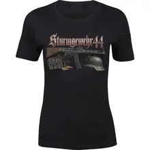 Damen Premium T-Shirt - Sturmgewehr 44, Stahlhelm Vorderseite