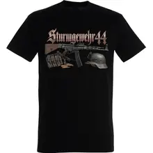 Herren T-Shirt - Sturmgewehr 44, Stahlhelm Vorderseite