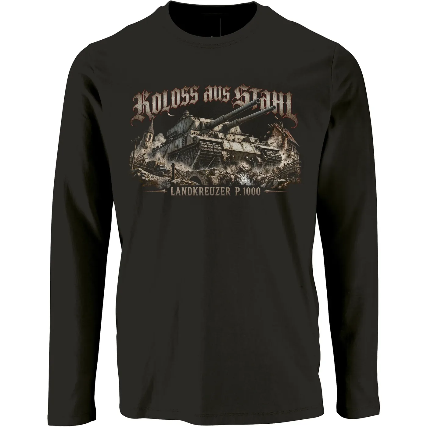 Herren Langarm Shirt - Koloss aus Stahl, Landkreuzer P1000