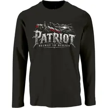 Herren Langarm Shirt - Patriot, Heimat im Herzen Vorderseite