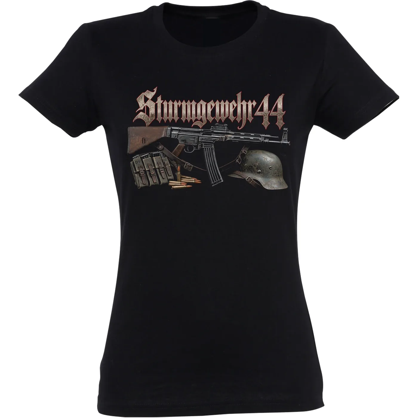 Damen T-Shirt - Sturmgewehr 44, Stahlhelm