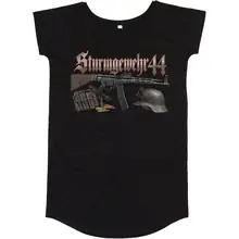 Damen T-Shirt Kleid - Sturmgewehr 44, Stahlhelm Vorderseite
