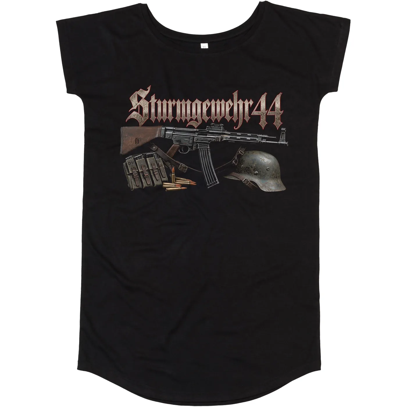 Damen T-Shirt Kleid - Sturmgewehr 44, Stahlhelm