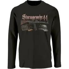 Herren Langarm Shirt - Sturmgewehr 44, Stahlhelm Vorderseite