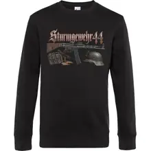 Herren Pullover - Sturmgewehr 44, Stahlhelm Vorderseite