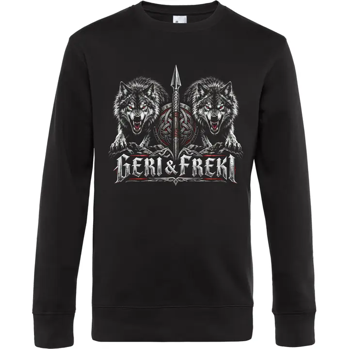Herren Pullover - Geri & Freki, Schild
