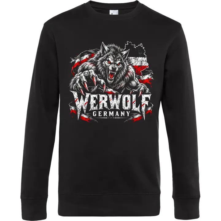 Herren Pullover - Werwolf Germany, Schwarz Weiß Rot